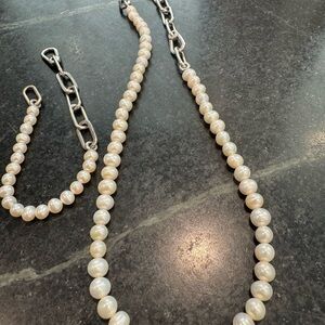 Pandora Silver and Pearl Necklace